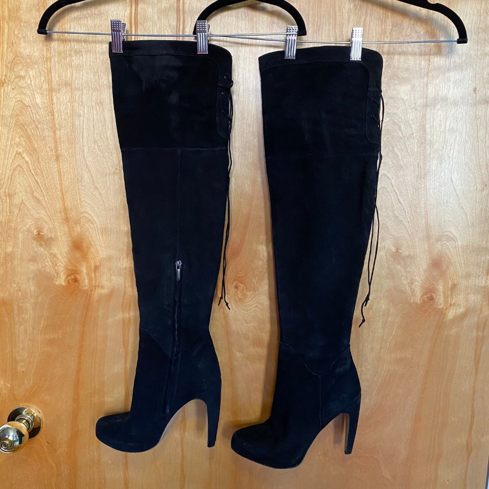 SAM EDELMAN Over The Knee KAYLA Boot Black SZ 8